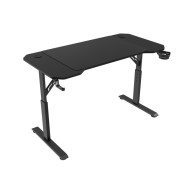 Mars Gaming MGD-ERGO120 Mesa Gaming - Altura Ajustable con 3 Posiciones - Soportes Auriculares y Bebidas - Alfombrilla XXL - Estructura Acero - 120x60x1.5cm - Acabado en Fibra de Carbono - Color Negro