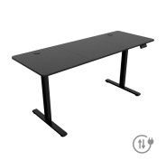 Mars Gaming MGD-ERGOPRO160 Mesa Gaming Motorizada - Altura Regulable hasta 118cm - Soportes Auriculares y Bebidas - Gestion de Cables - Estructura Acero - 160x60x1.5cm - Acabado en Fibra de Carbono - Color Negro