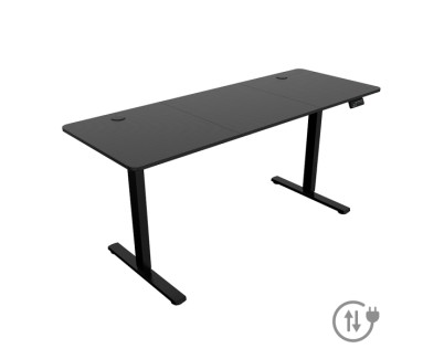 Mars Gaming MGD-ERGOPRO160 Mesa Gaming Motorizada - Altura Regulable hasta 118cm - Soportes Auriculares y Bebidas - Gestion de Cables - Estructura Acero - 160x60x1.5cm - Acabado en Fibra de Carbono - Color Negro