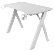 Mars Gaming MGD100RGB Mesa Gaming - Iluminacion RGB Control Remoto - Estructura Acero y Fibra de Carbono - Alfombrilla XXL Incluida - Color Blanco