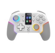 Mars Gaming MGP-V3 Controlador Inalambrico - Bluetooth - Autonomia hasta 9h - Jack 3.5mm - Luz RGB - 1000mAh - Cable USB-C de 1m - Pantalla LCD - Goma Antideslizante - 157x108x56mm - Color Blanco