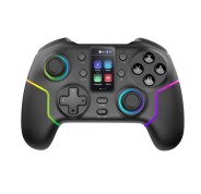 Mars Gaming MGP-V3 Controlador Inalambrico - Bluetooth - Autonomia hasta 9h - Jack 3.5mm - Luz RGB - 1000mAh - Cable USB-C de 1m - Pantalla LCD - Goma Antideslizante - 157x108x56mm - Color Negro