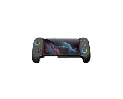 Mars Gaming MGPX Gamepad Bluetooth Multiplataforma - Multifuncional 2 en 1 - Soporta Smartphones hasta 6.8\" - Vibracion Dual - Funcion Turbo - Color Negro