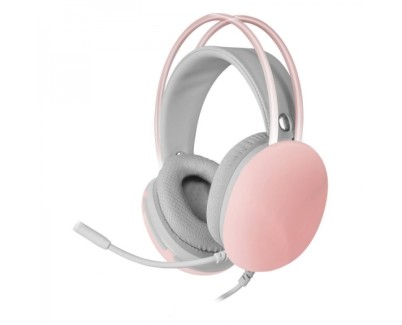 Mars Gaming MH-GLOW Auriculares - Sonido Envolvente - Iluminacion 360º CHROMA RGB - Drivers Hi-Fi Ultra-Bass 3D - Compatibilidad Universal - Color Rosa