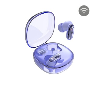 Mars Gaming MHIB2 Auriculares Bluetooth 5.4 - Microfono Integrado - Autonomia hasta 7h - Indicador LED - Semitransparente - 60x60x30mm - Color Morado