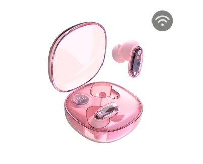 Mars Gaming MHIB2 Auriculares Bluetooth 5.4 - Microfono Integrado - Autonomia hasta 7h - Indicador LED - Semitransparente - 60x60x30mm - Color Rosa