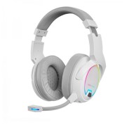 Mars Gaming MHW-100 Auriculares Inalambricos - Sonido Envolvente - Iluminacion ARGB - 40h de Bateria - Microfono ENC Extraible - Conexion 2.4GPRO Sin Latencia - Color Blanco