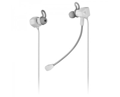 Mars Gaming MIHX Auriculares In-Ear - Tecnologia Dual Driver Haptic Sense - Sujecion Doble Silicona - Microfonos Anti-Ruido - Compatibilidad Universal - Color Blanco