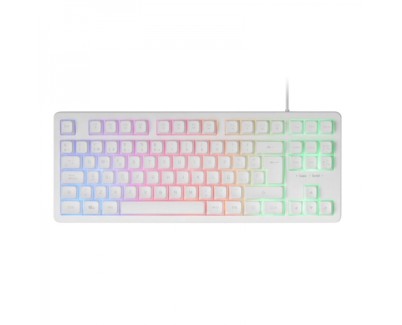 Mars Gaming MK023 Teclado Gaming - Tecnologia H-Mech RED - Iluminacion FRGB - Anti-Ghosting - Compatibilidad Universal - Estructura Robusta - Color Blanco