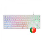 Mars Gaming MK023 Teclado Gaming - Tecnologia H-Mech RED - Iluminacion FRGB LED - Anti-Ghosting - Compatibilidad Universal - Estructura Robusta - Portugues - Color Blanco