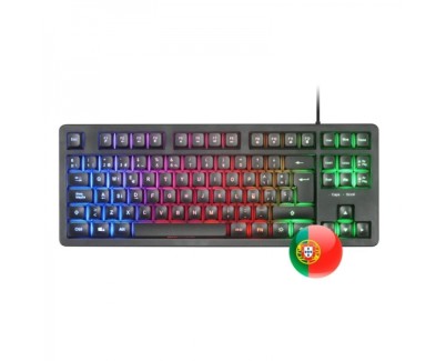 Mars Gaming MK023 Teclado Gaming - Tecnologia H-Mech RED - Iluminacion FRGB LED - Anti-Ghosting - Compatibilidad Universal - Estructura Robusta - Portugues - Color Negro