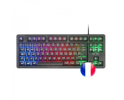 Mars Gaming MK023 Teclado Gaming - Tecnologia H-Mech RED - Iluminacion FRGB LED - Anti-Ghosting - Compatible con Windows, Linux, Consolas - Frances - Color Negro