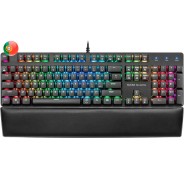 Mars Gaming MK5 Teclado Mecanico RGB - 435x129x37mm - Switches OUTEMU SQ - Diseño Gaming Solido - Iluminacion Full RGB - Reposamuñecas Acolchado - Software de Control Profesional - Portugues - Color Negro