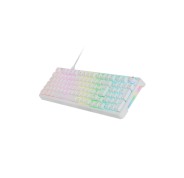 Mars Gaming MKPRO Teclado Completo Hibrido H-Mech - Switch SKN Amarillo - Disposicion Francesa AZERTY FR - Iluminacion RGB Chroma - 385x140x40mm - Color Blanco