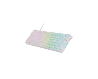 Mars Gaming MKPRO Teclado Completo Hibrido H-Mech - Switch SKN Amarillo - Disposicion Francesa AZERTY FR - Iluminacion RGB Chroma - 385x140x40mm - Color Blanco