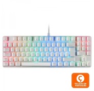Mars Gaming MKREVO PRO Teclado Mecanico - TKL con Pad Numerico - Switches OUTEMU PRO - Iluminacion FULL RGB - Base de Aluminio - Multiplataforma - Portugues - Color Blanco
