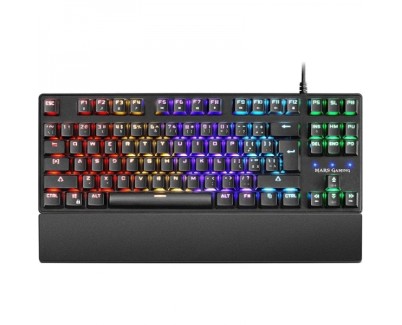 Mars Gaming MKXTKL Teclado Mecanico - Diseño TKL Compacto - Iluminacion RGB Multiefectos - Switches OUTEMU SQ - Reposamuñecas Ergonomico Extraible - Color Negro