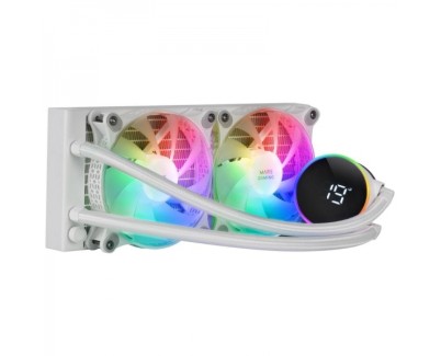 Mars Gaming ML-LCD240 Sistema de Refrigeracion Liquida - Ventiladores ARGB - Opti-chamber 3rd Gen - Display LCD de Temperatura - Compatibilidad Multisocket - Color Blanco
