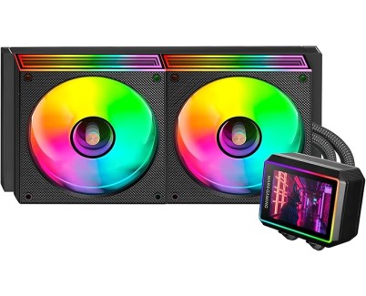 Mars Gaming ML-VISIONII240 Kit de Refrigeracion Liquida - Potencia 500W - Pantalla IPS 2.8\" - Iluminacion ARGB - Bomba Opti-Chamber - Color Negro