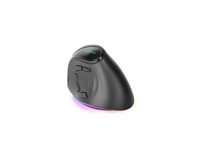 Mars Gaming MM-SK Raton Gaming Inalambrico Vertical para Diestros - Sensor 8400dpi - Bluetooth 5.1 - RF 2.4Ghz - Switches HUANO - Iluminacion RGB - 109x73x76mm - Color Negro
