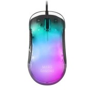 Mars Gaming MMGLOW Raton Gaming USB 12800dpi - Cuerpo con Acabado Espejo - 6 Botones - Iluminacion RGB Chroma - Uso Diestro - Cable de 1.70m