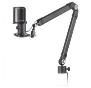 Mars Gaming MMIC-XT Microfono Personalizable - Modos Cardioide y Reduccion de Ruido - Brazo Regulable - Filtro Pop - Iluminacion ARGB - USB/3.5mm - Color Negro
