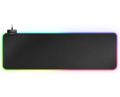 Mars Gaming MMPRGB2 Alfombrilla RGB XXL con HUB USB2.0 - Deslizamiento Nanotextil - Iluminacion RGB Control - Dise&ntilde;o XXL - 2 Puertos USB - Resistente y Flexible - 800x300mm - Color Negro