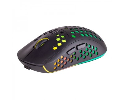 Mars Gaming MMW3 Raton Inalambrico Ultraligero - RGB Flow - Sensor Optico 3200 DPI - Switches HUANO - Conexion 2.4G - Bateria Recargable - Color Negro