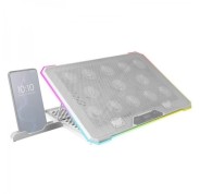Mars Gaming MNBC13 Base de Refrigeracion Avanzada - 13 Ventiladores Ultrasilenciosos - Iluminacion RGB Personalizable - 2 Puertos USB - Color Blanco