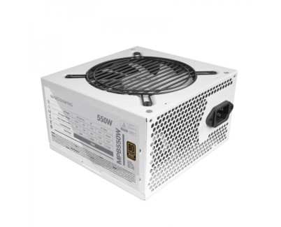 Mars Gaming MPB550 Fuente de Alimentacion - 550W - Eficiencia 90% - Certificado 80PLUS Bronze - Tecnologia AI-RPM Silenciosa - Cables Planos Extra Largos - Color Blanco