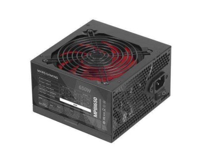 Mars Gaming MPIII650 Fuente de Alimentacion 650W ATX - 85% de Eficiencia - PFC Activo - Silenciosa