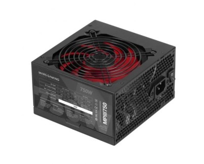 Mars Gaming MPIII750 Fuente de Alimentacion 750W ATX - 85% de Eficiencia - PFC Activo - Silenciosa