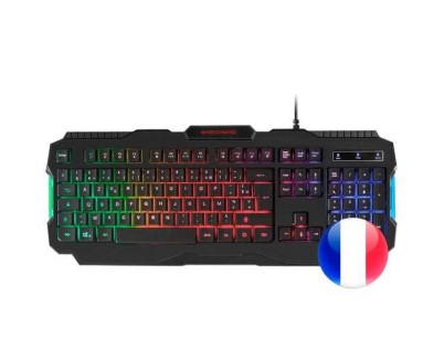 Mars Gaming MRK0 Teclado Gaming RGB Rainbow 9 Colores 15 Teclas de Funcion - 560x199x32mm - Retroiluminacion Multicolor, Capacidad anti-ghosting, Pulsacion Optimizada, Procesador Gaming - Color Negro