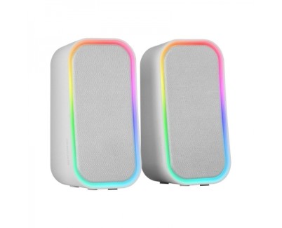 Mars Gaming MS-OM Altavoces - Sonido 20W - Chipset DSP - Iluminacion RGB - Bluetooth 5.3 - AUX-IN - Control Intuitivo - Compatibilidad Universal - Color Blanco