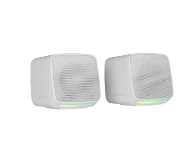Mars Gaming MS-PRO Altavoz Compacto de 10W - Alimentacion USB - Luces RGB - Jack 3.5mm - Cable de 80cm - Color Blanco
