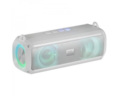 Mars Gaming MSB-XT Altavoz Portatil y Barra de Sonido - 20W - Cuatro Drivers - Iluminacion RGB - Bluetooth 5.3 - 8 Horas de Bateria - Color Blanco