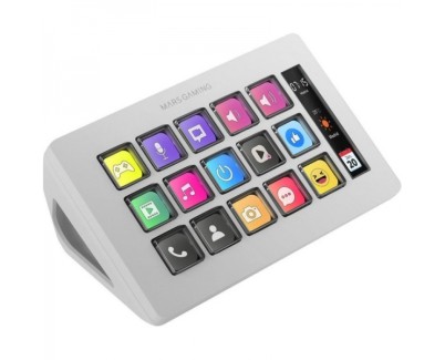 Mars Gaming MSD-ONE Dispositivo Compacto - Pantalla LCD Ampliada - Software Personalizable - Compatible con Windows y Mac - Ideal para Streaming y Gaming - Color Blanco