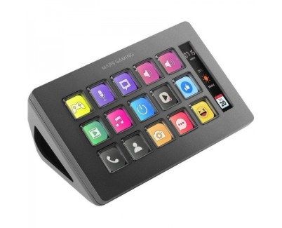 Mars Gaming MSD-ONE Dispositivo de Control para Retransmisiones/Streaming, Trabajo, Gaming - Diseño Slim Compacto - Pantalla LCD Ampliada - Software Personalizable - Compatible con Windows y Mac - Color Negro