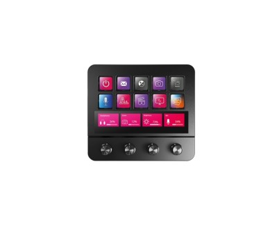 Mars Gaming MSD-PRO Dispositivo de Control para Retransmisiones/Streaming, Trabajo, Gaming - 10 Teclas LCD - 4 Diales Personalizables - Software Personalizable - 137x124x50mm - Color Negro