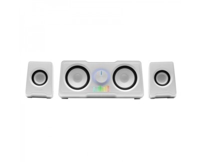 Mars Gaming MSX MS22 Sistema de Sonido - 35W Potencia - Sistema 2.2 con 4 Drivers - DSP Avanzado - Efecto RGB Flow - Conexion Jack Universal - Color Blanco