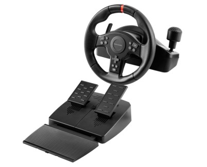 Mars Gaming MWH-RSXONE Juego de Volante 270&ordm; y Pedales de Carreras XL - Respuesta Instantanea - Vibracion Inmersiva - Levas y Palanca Secuencial Integrada - 11 Botones - DPad - 260x275x240mm - Color Negro