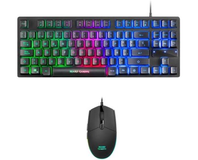 Mars Gaming Pack Teclado Formato TKL + Raton 3200dpi 6 Botones - Conectividad USB - Iluminacion RGB - Antighosting