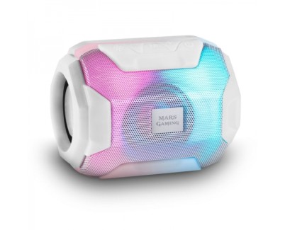 Mars Gaming SoundBlast Altavoz Portatil - Sonido Impactante - Drivers Activos y Pasivos Ultra-BASS - Bluetooth 5.0 - USB y MicroSD - 8 Horas de Autonomia - Color Blanco