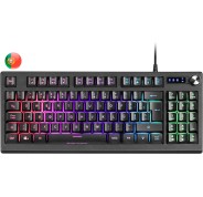 Mars Gaming Teclado MKREVO TKL con Pad Numerico - Tecnologia H-Mech - Iluminacion RGB 12 Modos - Rueda de Control Dual - Compatibilidad Multiplataforma - Portugues - Color Negro