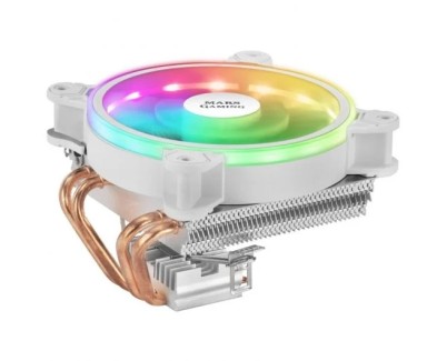 Mars Gaming Ventilador CPU 120mm con Disipador 4 Heatpipes- Iluminacion ARGB - Velocidad Max. 2200rpm - Color Blanco