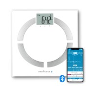 Medisana BS444 Bascula de Analisis Corporal con Bluetooth - Medicion de Peso, IMC, BMR y Composicion Corporal - Sensores de Alta Precision - Pantalla LCD Facil de Leer - Memoria para 8 Usuarios - Sincronizacion con App