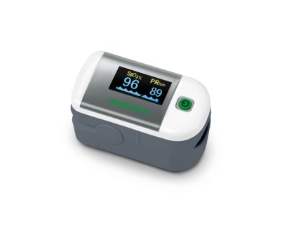 Medisana PM100 Pulsioximetro Digital de Dedo con Pantalla OLED - Medicion de Saturacion de Oxigeno SpO2  y Frecuencia Cardiaca - 6 Modos de Visualizacion - Funcion One?Touch - Apagado Autom&aacute;tico 8s - Brillo Ajustable