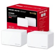 Mercusys Halo H80X Sistema Wi-Fi 6 Mesh AX3000 Doble Banda - 2 Unidades Halo - Cobertura hasta 650 m² - 3 Puertos Gigabit por Unidad Halo - Color Blanco