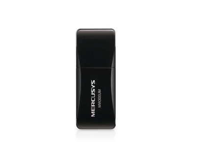 Mercusys N300 Mini Adaptador Inalambrico USB 2.0 - Hasta 300Mbps - Color Negro