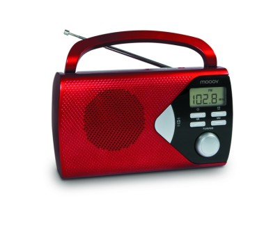 Metronic Radio Portatil AM/FM con Funcion Alarma - Pilas - Color Rojo